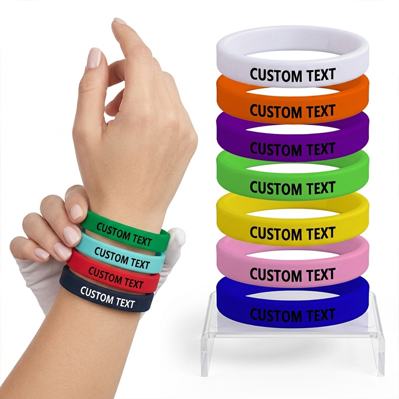 110pcs Custom Silicone Wristband Set, Personalised Gift